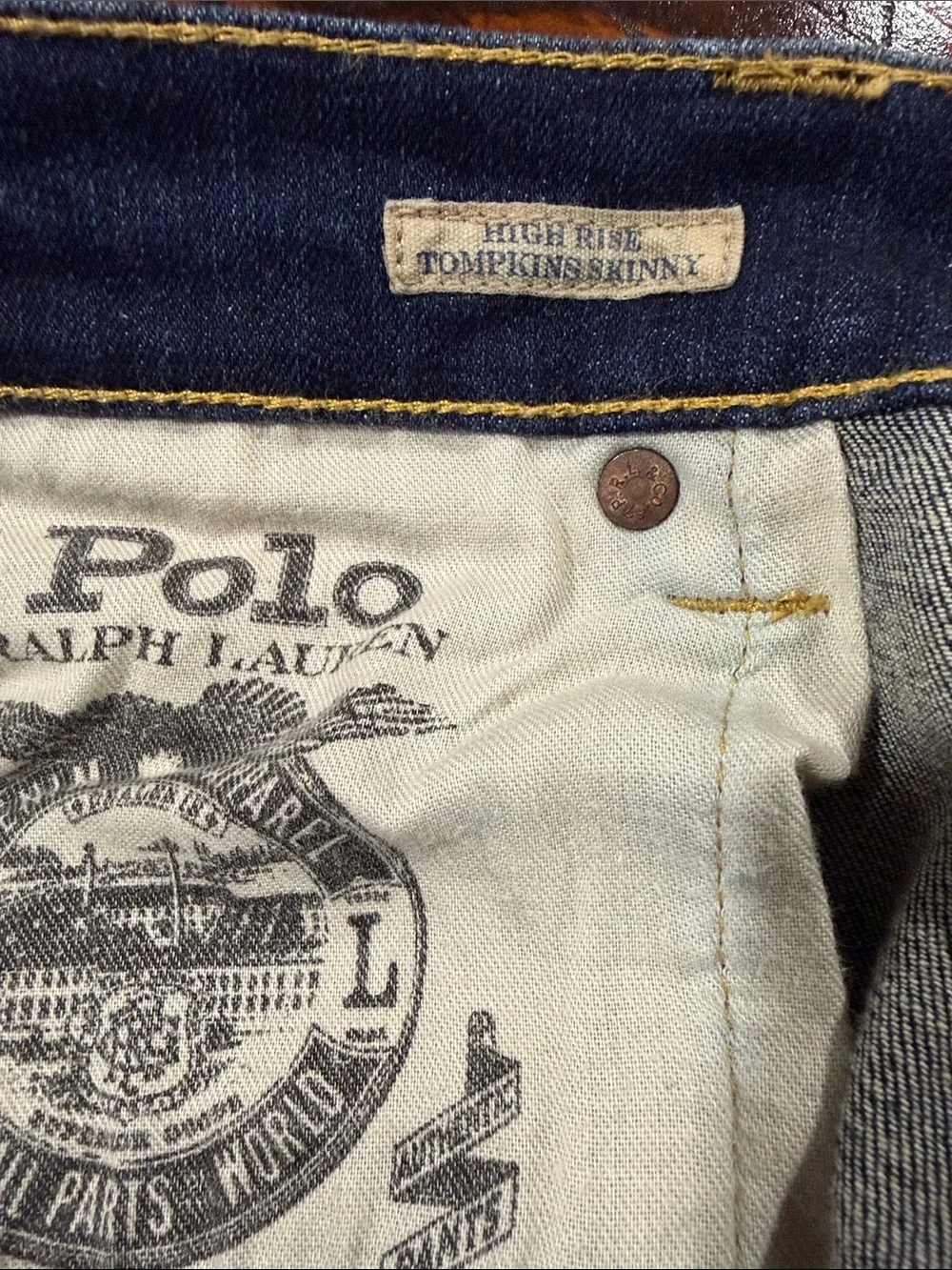 Ralph Lauren Tompkins Dark Blue Skinny Jeans size 31